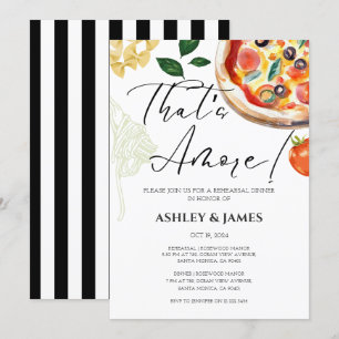 Italian Pizza Rehearsal Dinner Casual That's Amore Invitation