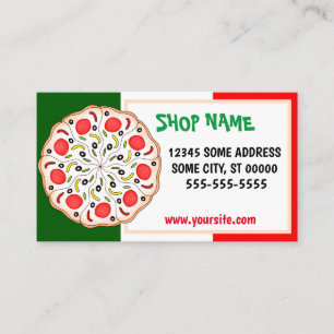 Italian pizza shop restaurant  business card