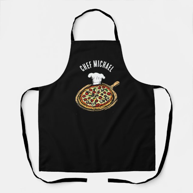 Italian Pizzeria Pizza Kitchen or Restaurant Round Apron (Front)