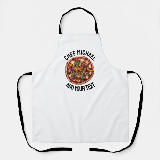Italian Pizzeria Pizza Kitchen or Restaurant Round Apron (Front)