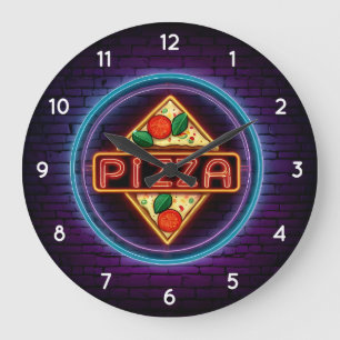 Italian Pizzeria Pizza Kitchen or Restaurant Round Large Clock