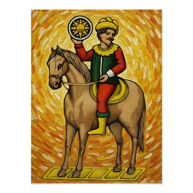 Italian Playing Cards - Cavalier of Coins Briscola Poster (Front)
