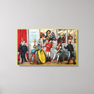 Italian Political Cartoon Of Circus Performers Canvas Print