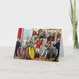 Italian Political Cartoon Of Circus Performers Card