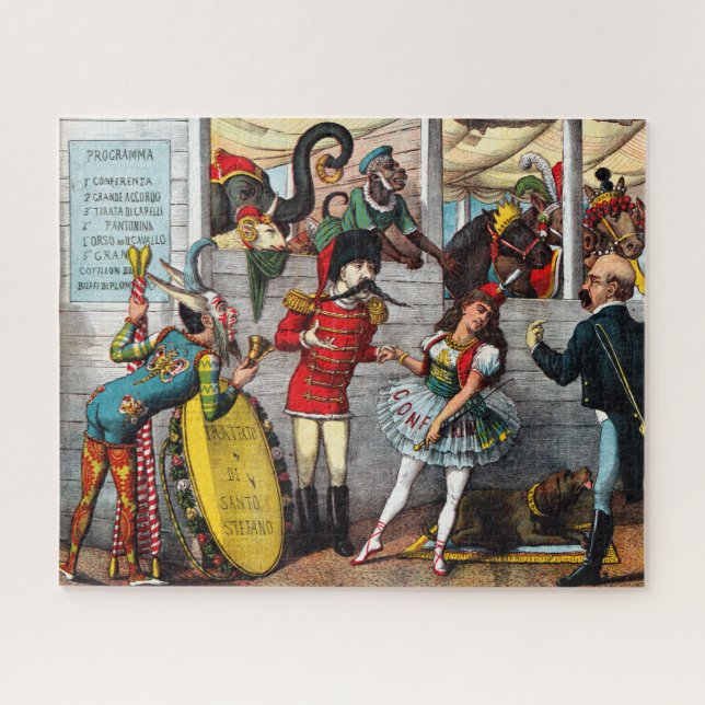 Italian Political Cartoon Of Circus Performers Jigsaw Puzzle (Horizontal)