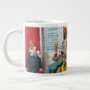 Italian Political Cartoon Of Circus Performers Large Coffee Mug
