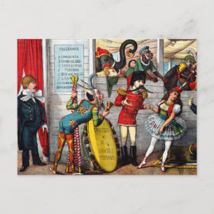 Italian Political Cartoon Of Circus Performers Postcard