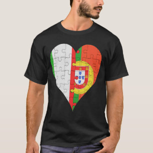 Italian Portuguese Flag Heart T-Shirt