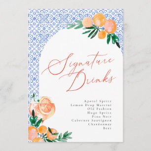 Italian Positano Aperol Spritz Signature Drinks Menu