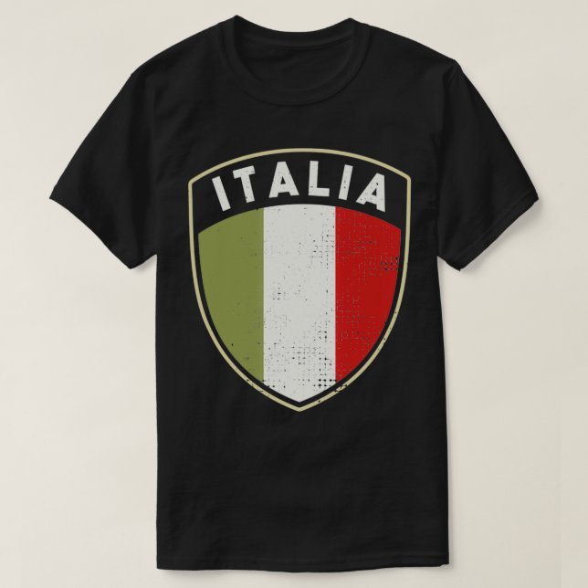 Italian Pride Italia Flag Shield T-Shirt (Design Front)