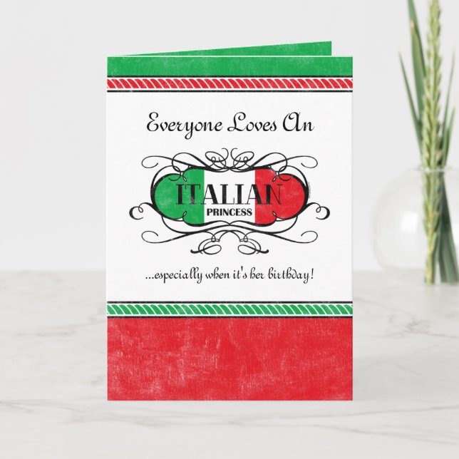Italian Princess Personalised Card (Front)