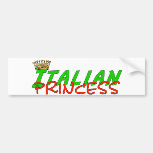 Italian Princess With Crown Bumper Sticker