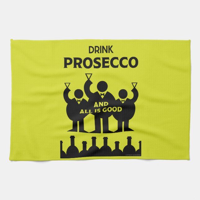 Italian Prosecco sparkling wine   Tea Towel (Horizontal)