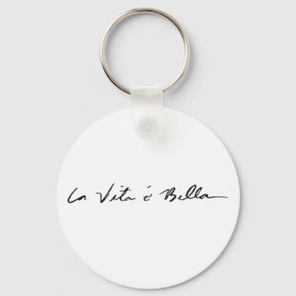 italian quote la vita é bella key ring