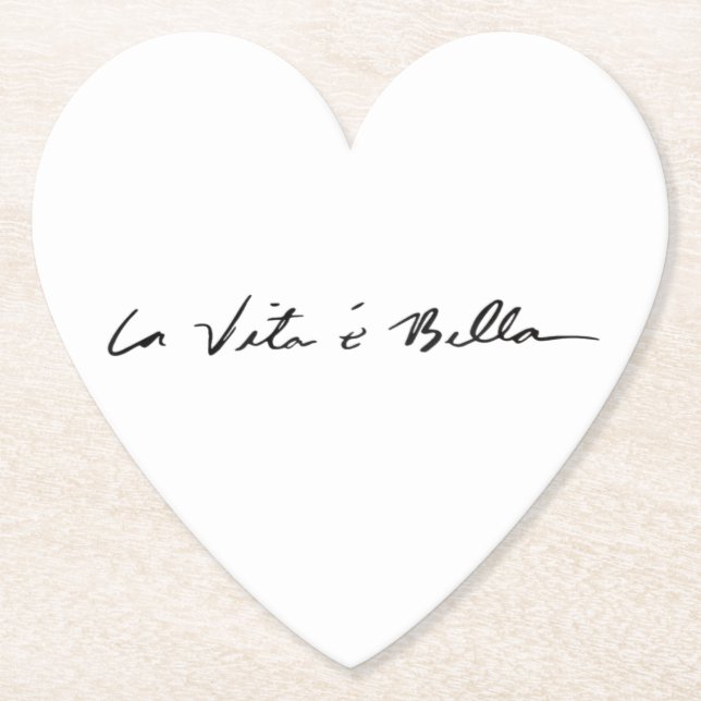 italian quote la vita é bella Paper coaster (Front)
