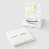 italian quote la vita é bella Stone coaster (Side)