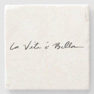 italian quote la vita é bella Stone coaster