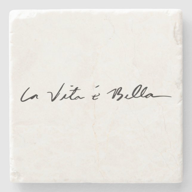 italian quote la vita é bella Stone coaster (Front)