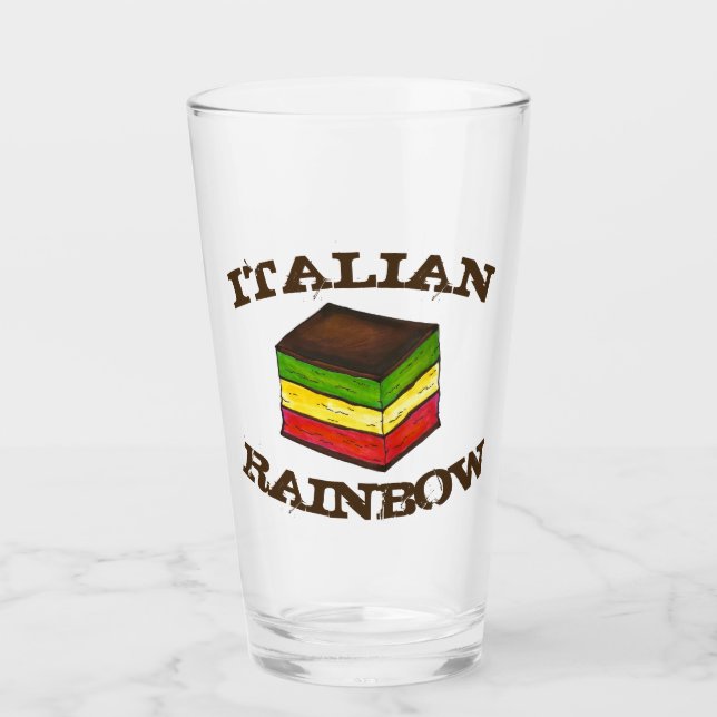 Italian Rainbow 7 Layer Tricolor Holiday Cookie Glass (Front)