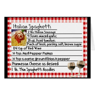 Italian Recipe Card Gifts "Spaghetti"