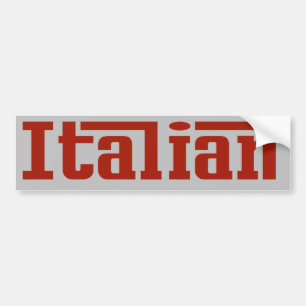 Italian Red and Grey Bumper Sticker