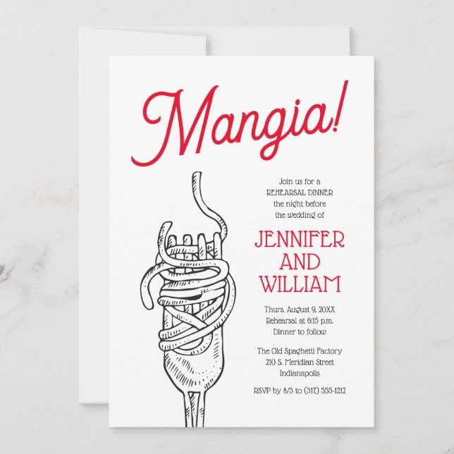 Italian Rehearsal Dinner Invitation (Front)