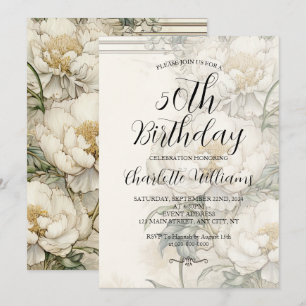 Italian Renaissance Art Style 50th Birthday Invitation