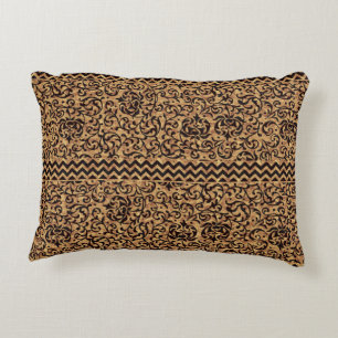 Italian Renaissance Gold Floral Pattern Decorative Cushion