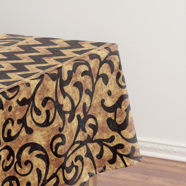 Italian Renaissance Gold Floral Pattern Tablecloth (In Situ)