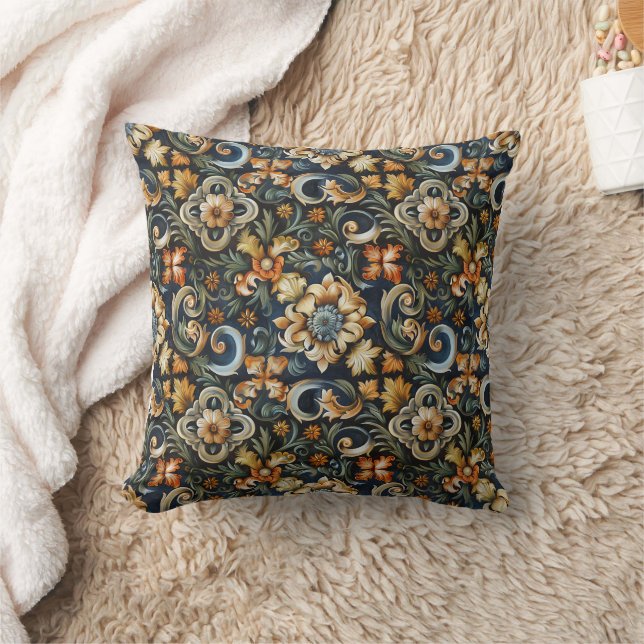 Italian Renaissance in Blue  Cushion (Blanket)