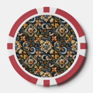 Italian Renaissance in Blue  Poker Chips