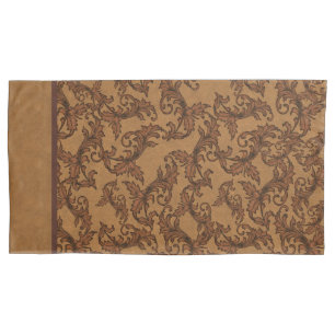 Italian Renaissance Leafy Swirls (Rust and Gold) Pillowcase