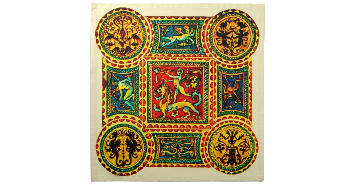 Italian Renaissance motifs  print Napkin Zazzle co uk