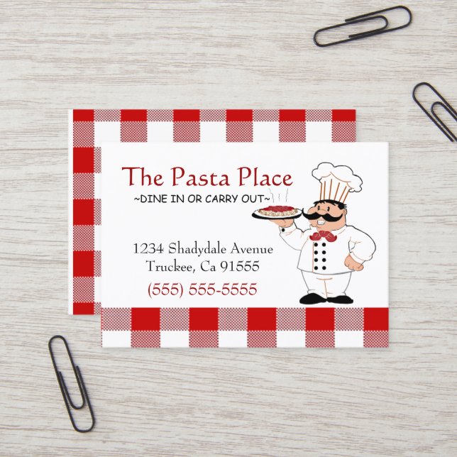 Italian Restaurant Business Card (Front/Back In Situ)