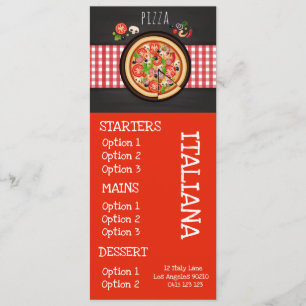 Italian restaurant pizza dinner menu