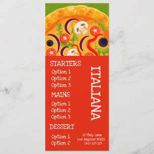 Italian restaurant pizza dinner menu