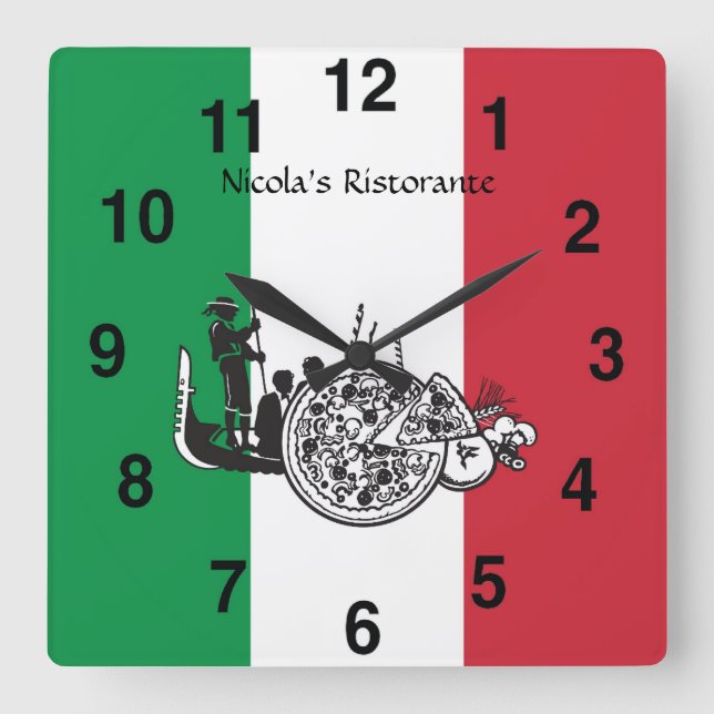Italian Restaurant Pizzaria Clock (Front)