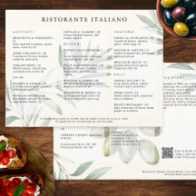 Italian Restaurant Stylish Modern QR Code Menu