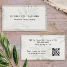 Italian Restaurant Stylish Modern QR Code Menu