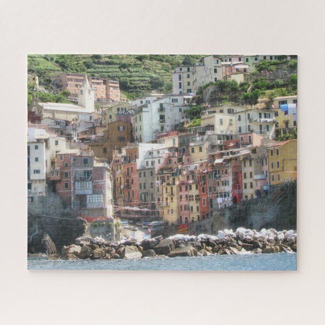 Italian Riveria Coast Colourful Seaside Village Jigsaw Puzzle (Horizontal)