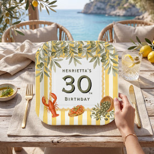 Italian Riviera 30th Birthday Paper Plates