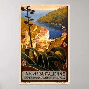 Italian Riviera Europe Italy Travel Poster