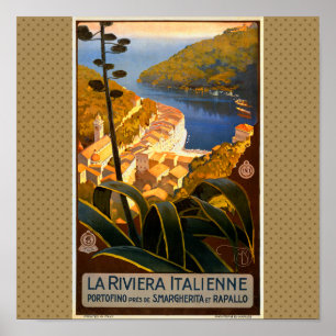 Italian Riviera Europe Italy Travel Poster