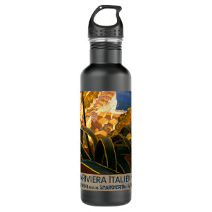 Italian Riviera Europe Italy Travel Poster 710 Ml Water Bottle