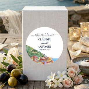 Italian Riviera Rehearsal Dinner Wedding Classic Round Sticker