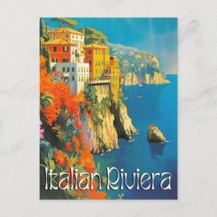 Italian Riviera Retro Travel Postcard