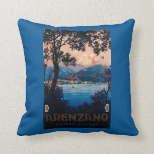 Italian Riviera Travel Poster Cushion