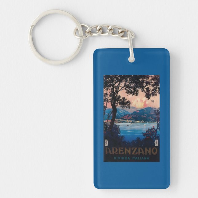 Italian Riviera Travel Poster Key Ring (Front)
