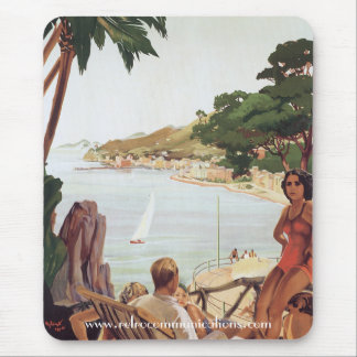 Italian Riviera Travel Poster Mousepad