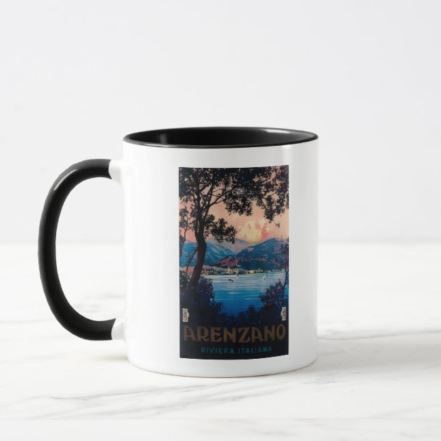 Italian Riviera Travel Poster Mug (Left)